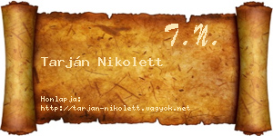 Tarján Nikolett névjegykártya
