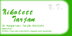 nikolett tarjan business card
